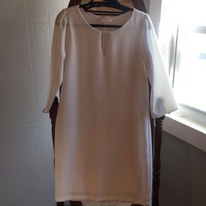 White shift dress